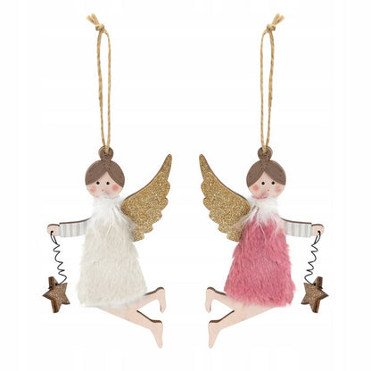 Wisząca drewniana figurka Aniołek