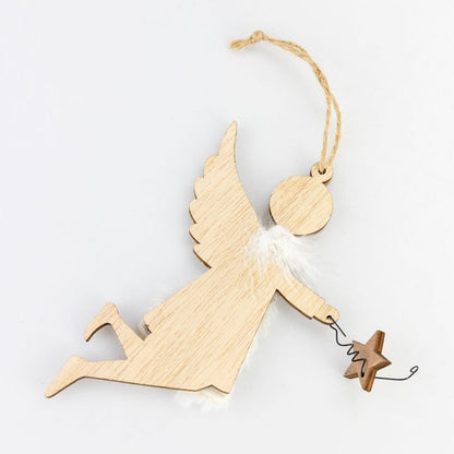 Wisząca drewniana figurka Aniołek