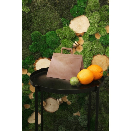 Torba papierowa cateringowa brązowa 32x22x24 cm z uchwytem płaskim mocna - 250szt