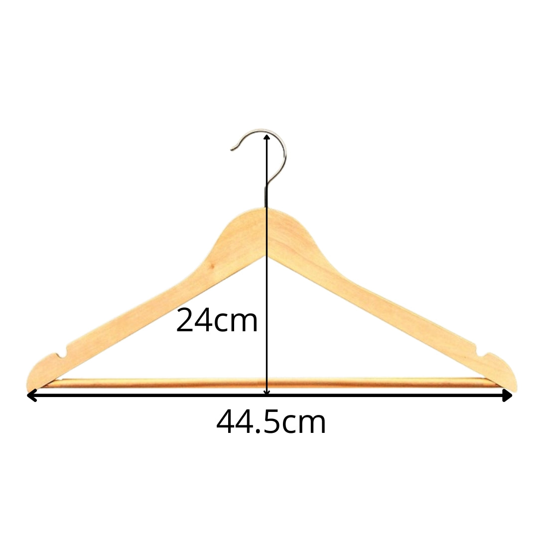 Drewniane wieszaki na ubrania - ZESTAW 10 szt. DO SZAFY, GARDEROBY I PRZEDPOKOJU