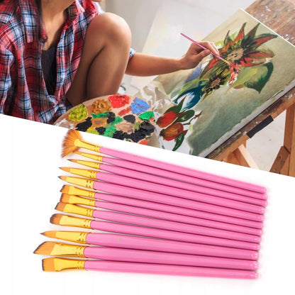 Pędzle malarskie zestaw 12 szt – zestaw DIY z farbami