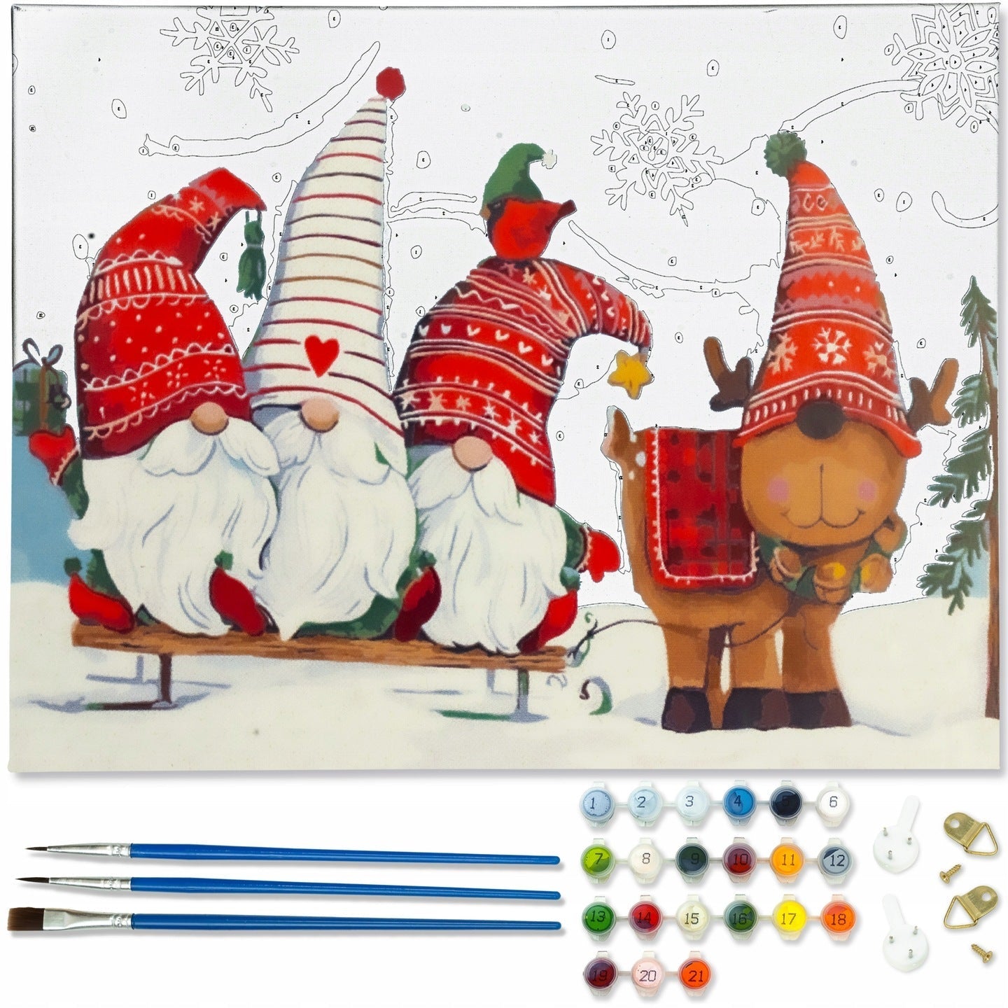 Malowanie po numerach gnomy 40x50 cm – kreatywna zabawa w domu