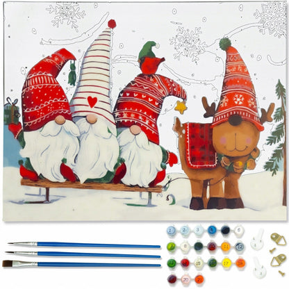 Malowanie po numerach gnomy 40x50 cm – kreatywna zabawa w domu