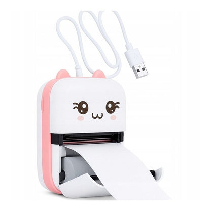 Mini drukarka termiczna „Kot” Drukus - Bluetooth/USB - w zestawie z papierem