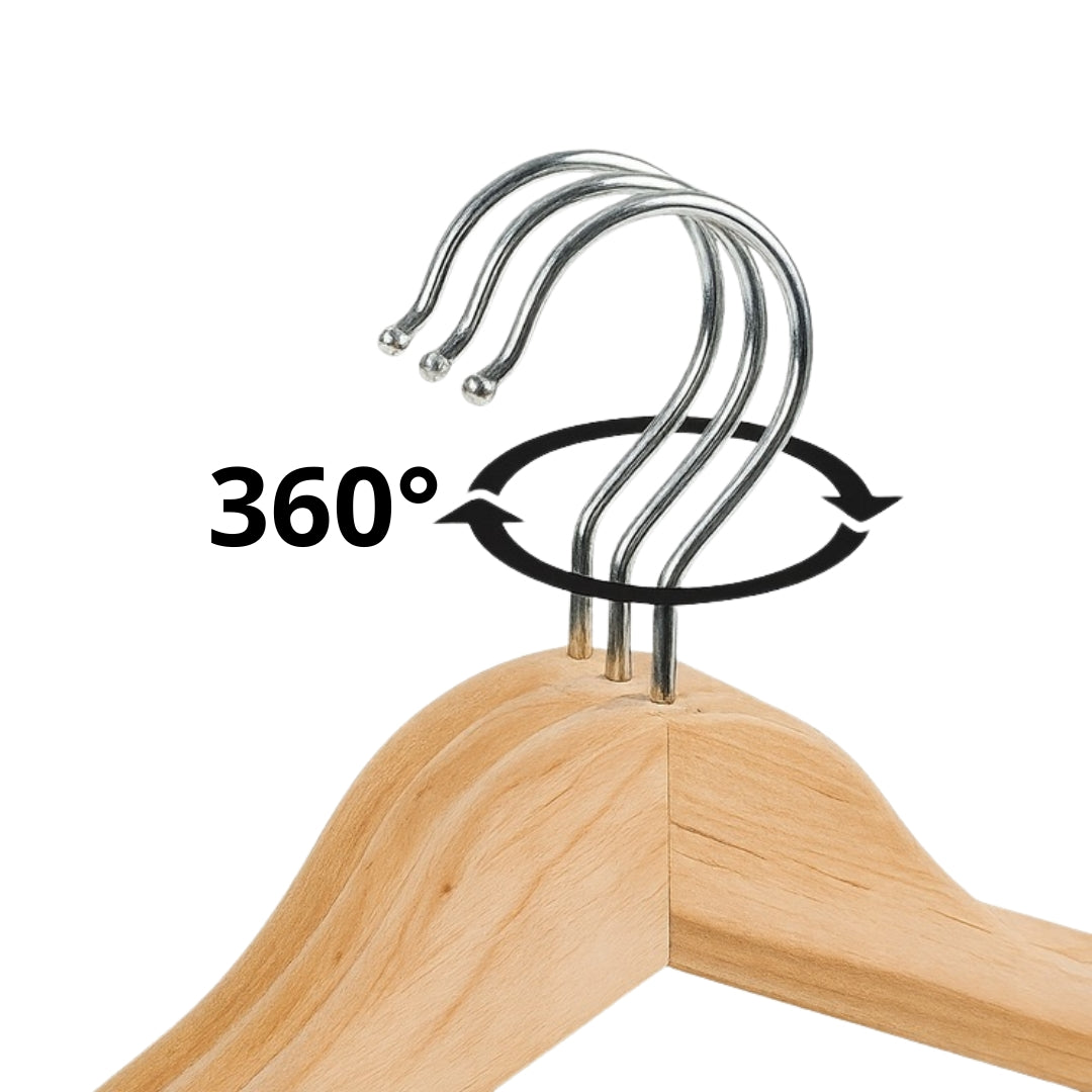 Drewniane wieszaki na ubrania - ZESTAW 10 szt. DO SZAFY, GARDEROBY I PRZEDPOKOJU