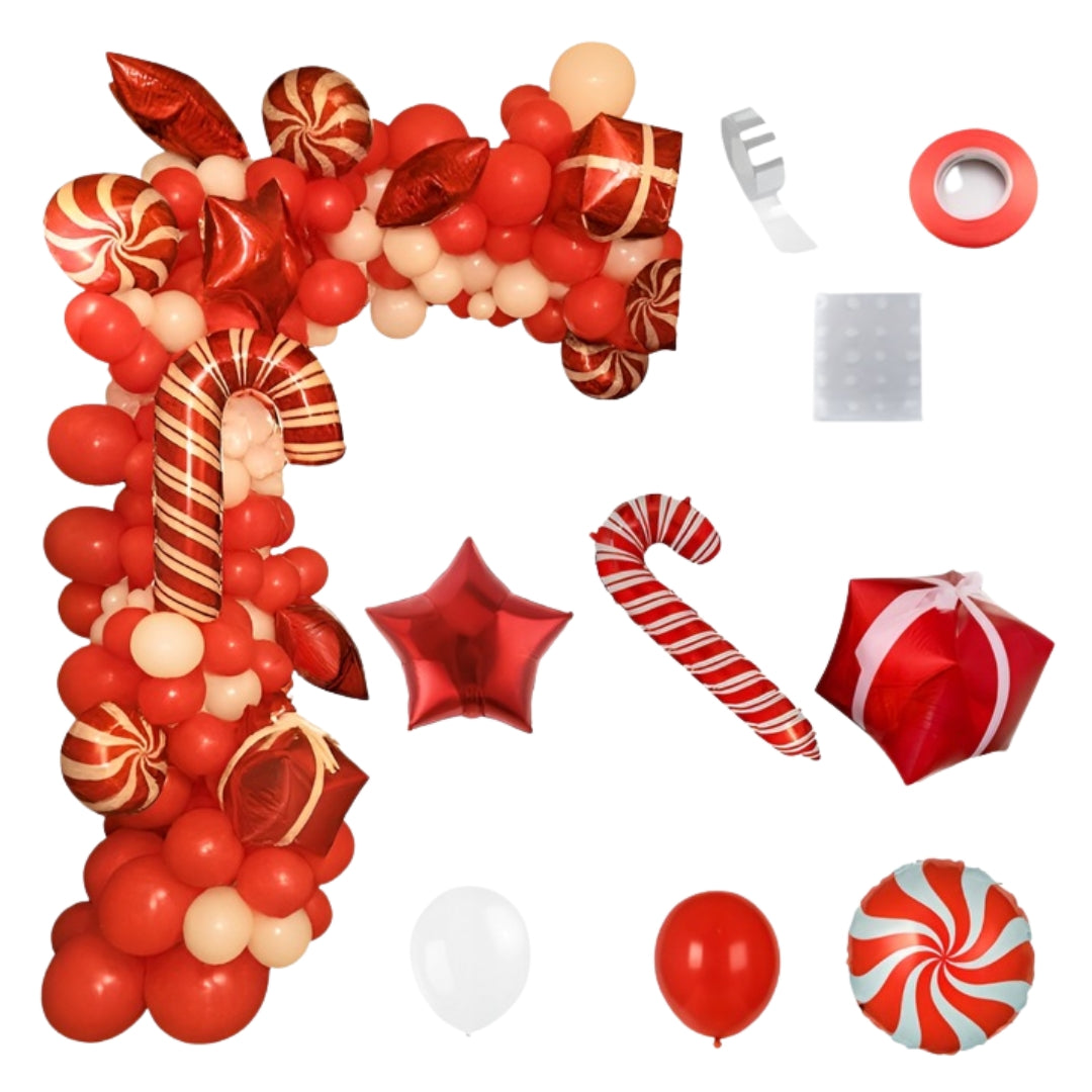Balloon garland, white and red - BALLOON SET - DECORATION