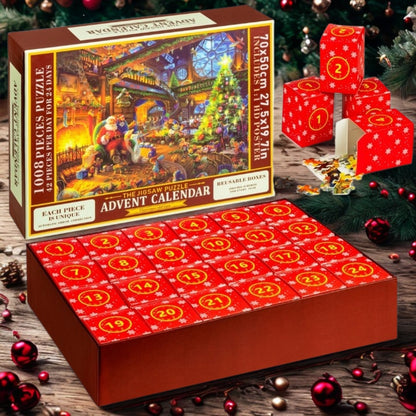 Puzzle świąteczne - obraz świąteczny - 24x MINI UKŁADANKI - PUZZLE - KALENDARZ ADWENTOWY