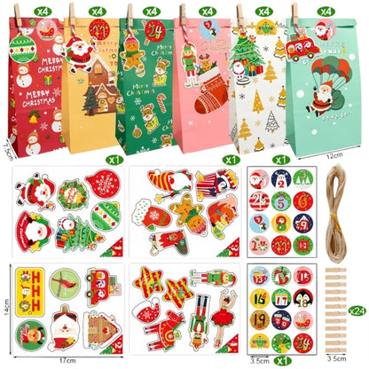 Bożonarodzeniowy kalendarz adwentowy, torebki prezentowe