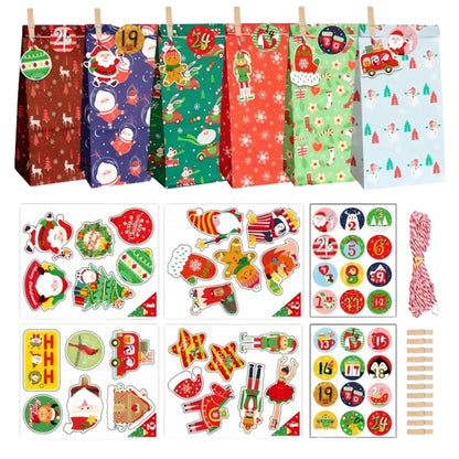 Kalendarz adwentowy bożonarodzeniowy, torebki prezentowe