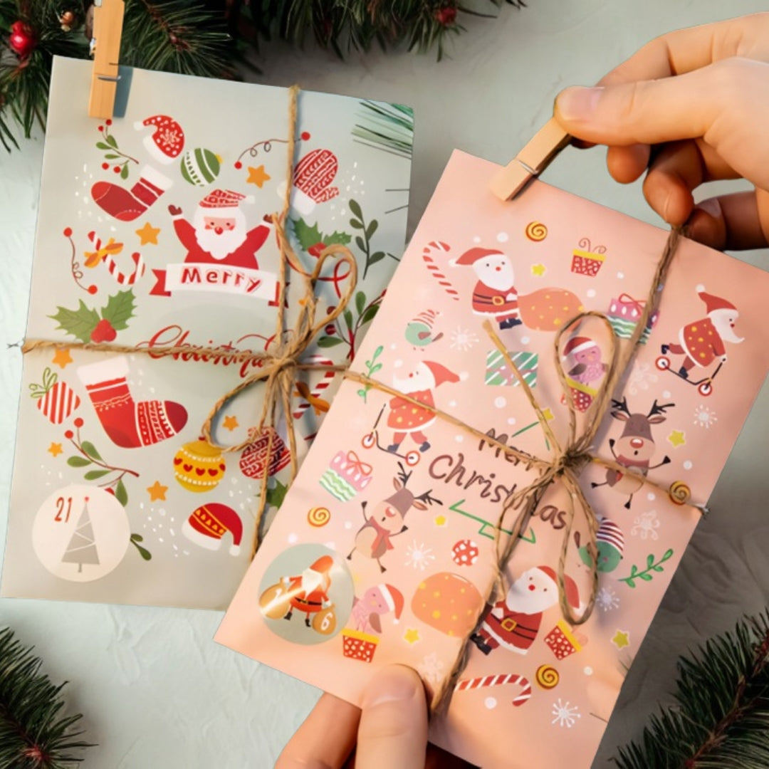 Świąteczny kalendarz adwentowy, torebki prezentowe