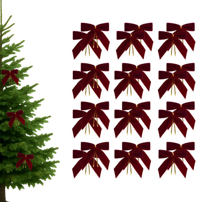 Kokardki na choinkę - ZESTAW 12szt - OZDOBA CHOINKOWA KOKARDA