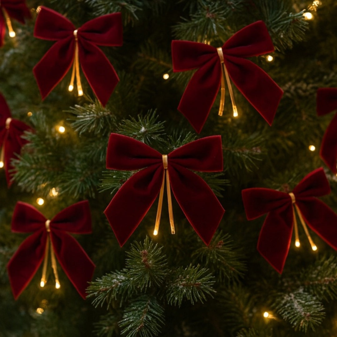 Kokardki na choinkę - ZESTAW 12szt - OZDOBA CHOINKOWA KOKARDA