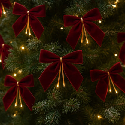 Kokardki na choinkę - ZESTAW 12szt - OZDOBA CHOINKOWA KOKARDA