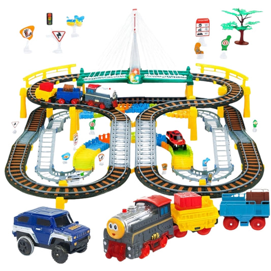 Electric train for children, large set of 215 pieces