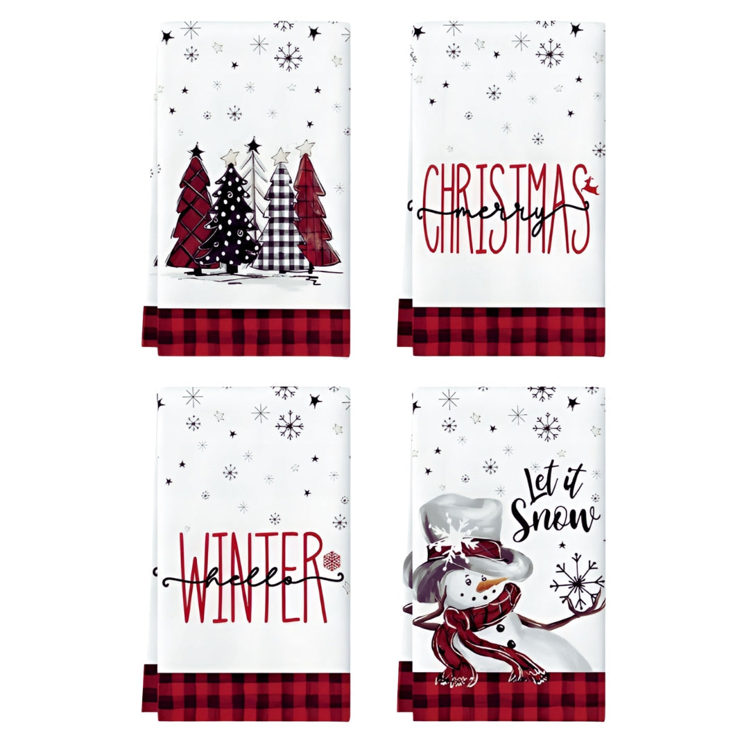 Ręczniki  kuchenne - zestaw 4 SZT - ŚWIĄTECZNE KUCHENNE RĘCZNIKI