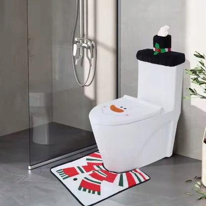 Świąteczny zestaw do łazienki pokrowiec WC bałwanek