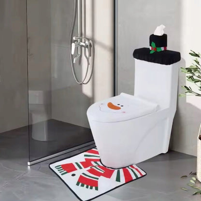 Świąteczny zestaw do łazienki pokrowiec WC bałwanek