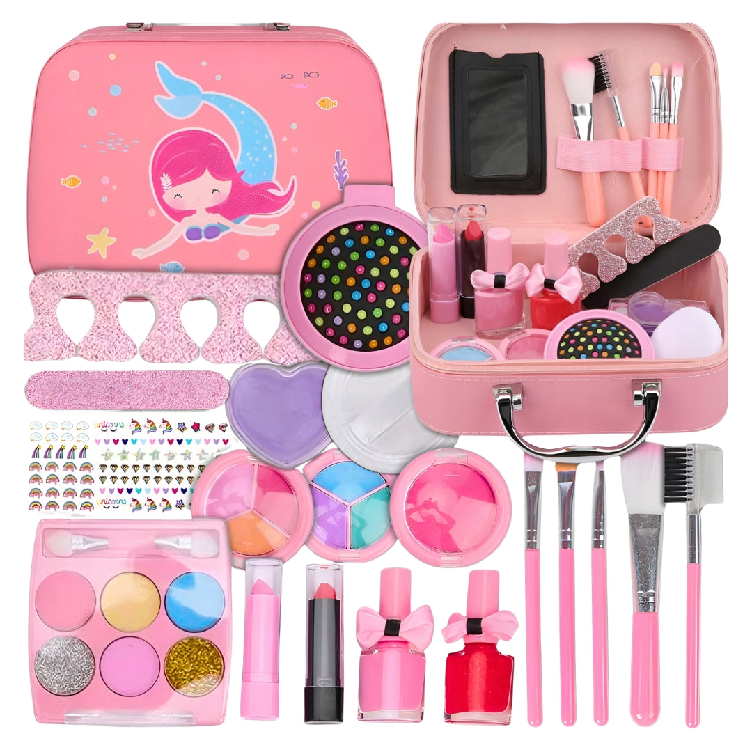 Kuferek do robienia makijażu dla dzieci - duży zestaw