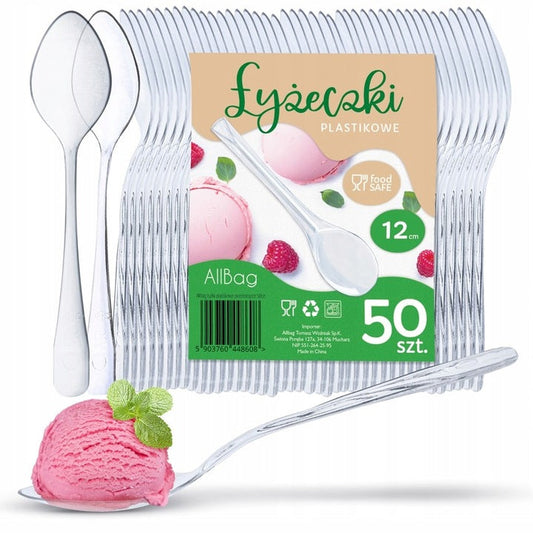 Łyżeczki Przeźroczyste Wielorazowe, 50 sztuk