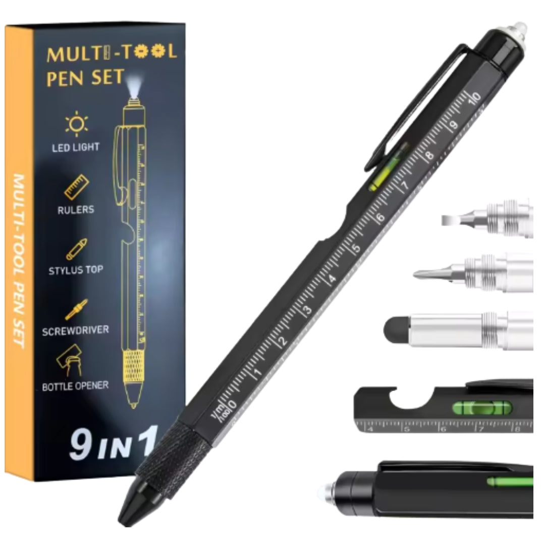 Multifunkcyjny długopis - 9w1 - DŁUGOPIS WIELONARZĘDZIOWY