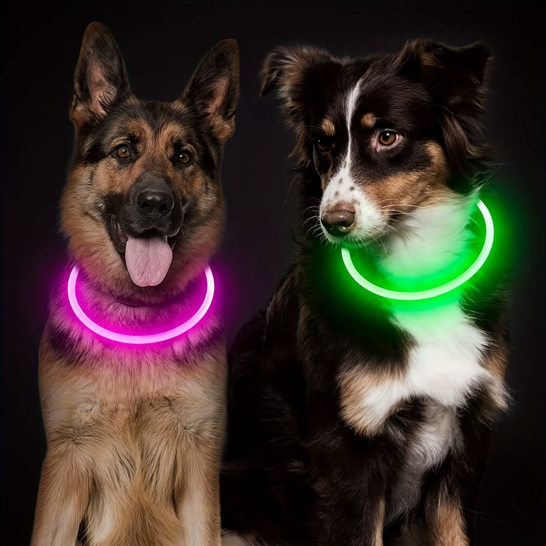 Obroża LED RGB dla zwierząt - świecąca obroża USB - WODOODPORNA PODŚWIETLANA OBROŻA DLA PSÓW