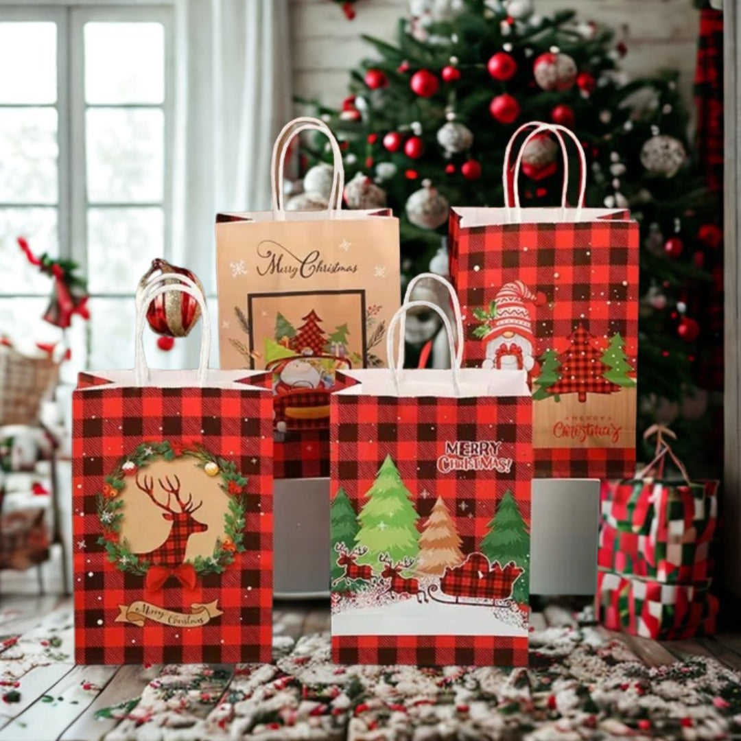 Papierowe torebki świąteczne na prezenty - 330x260x120mm - ZESTAW #11 - DUŻY ROZMIAR