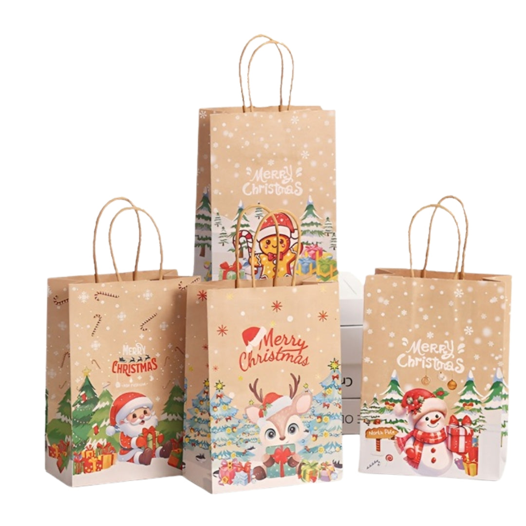 Papierowe torebki świąteczne na prezenty - 210x150x80 - ZESTAW #12 - MAŁY ROZMIAR