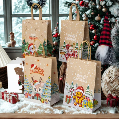 Papierowe torebki świąteczne na prezenty - 210x150x80 - ZESTAW #12 - MAŁY ROZMIAR