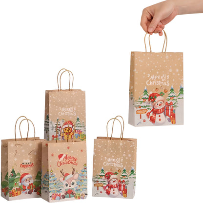 Papierowe torebki świąteczne na prezenty - 210x150x80 - ZESTAW #12 - MAŁY ROZMIAR