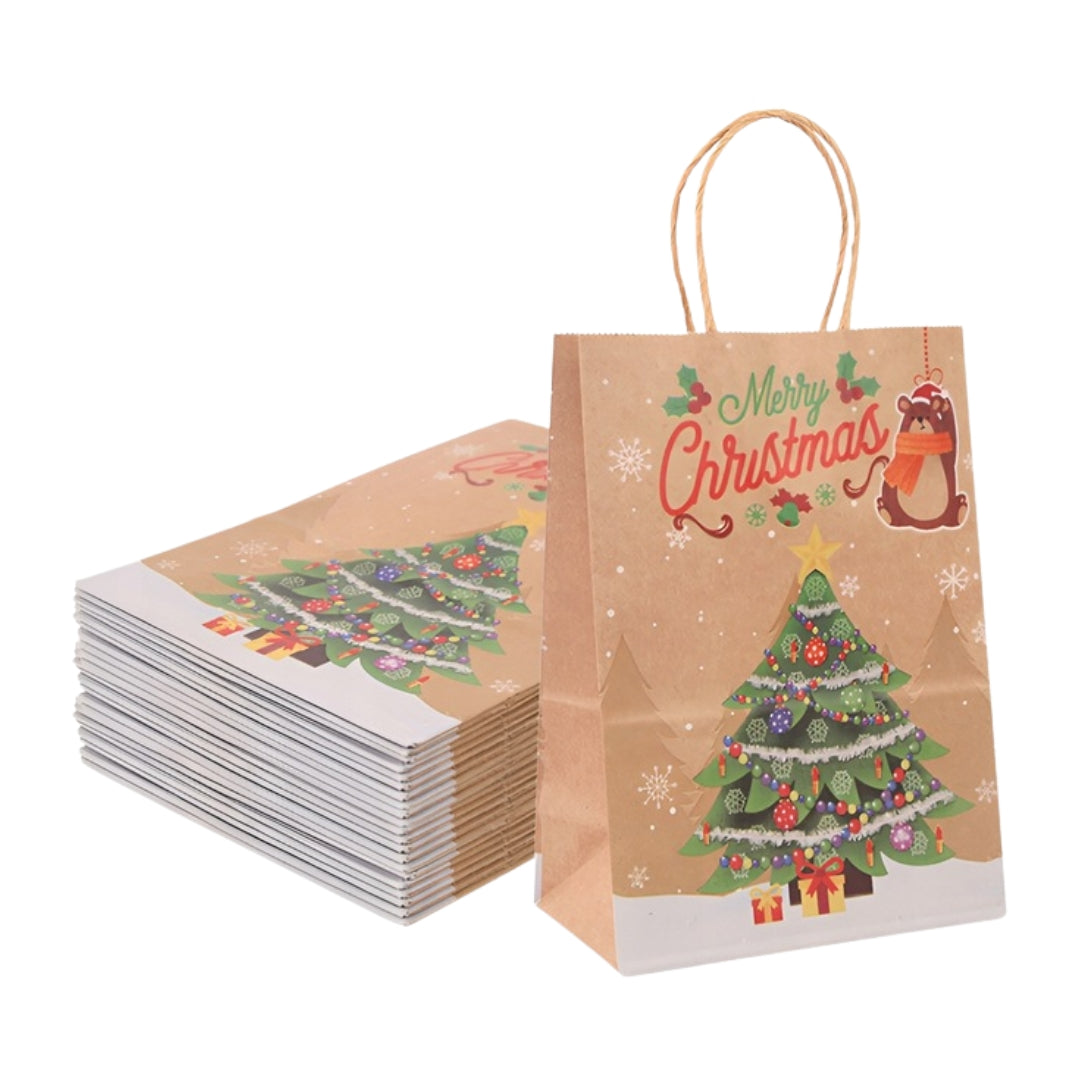 Zestaw Papierowych torebek świątecznych - 330x260x120 - 4 rodzaje - ZESTAW #1 - DUŻY ROZMIAR