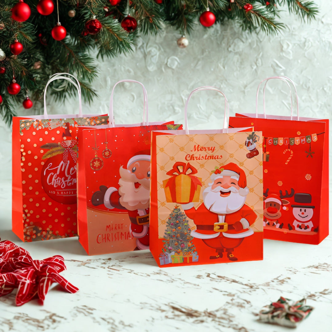 Papierowe torebki świąteczne na prezenty - 330x260x120mm - ZESTAW #6 - DUŻY ROZMIAR