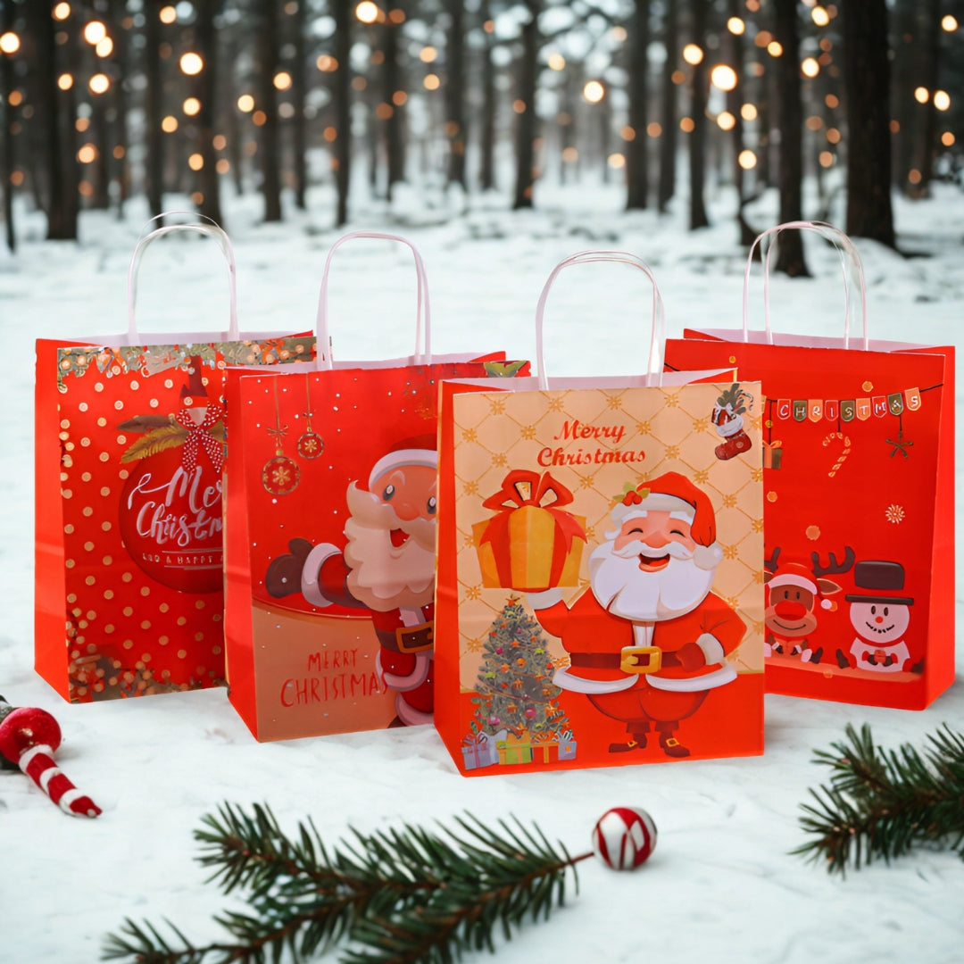 Papierowe torebki świąteczne na prezenty - 270x210x110mm - ZESTAW #6 - ŚREDNI ROZMIAR