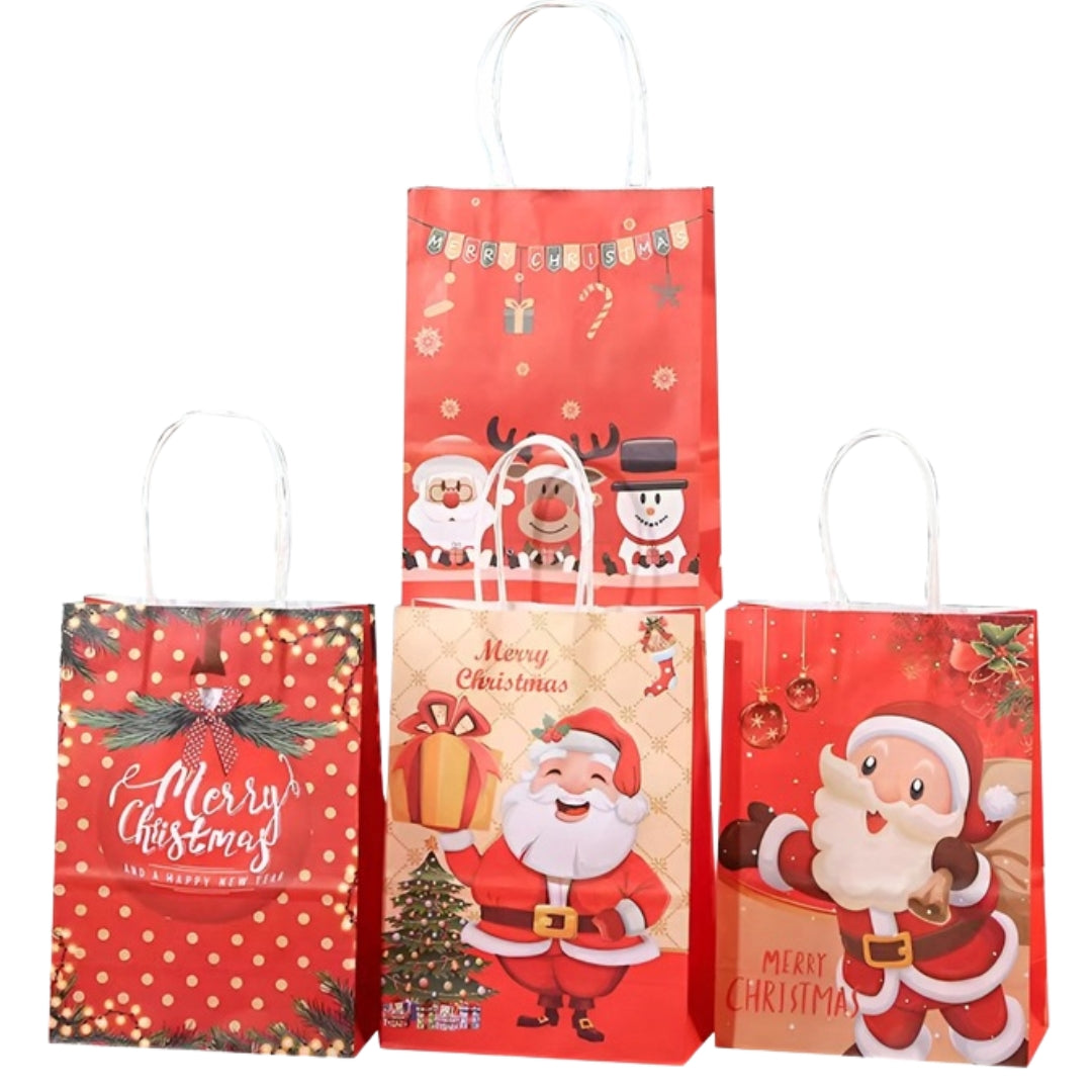 Papierowe torebki świąteczne na prezenty - 330x260x120mm - ZESTAW #6 - DUŻY ROZMIAR