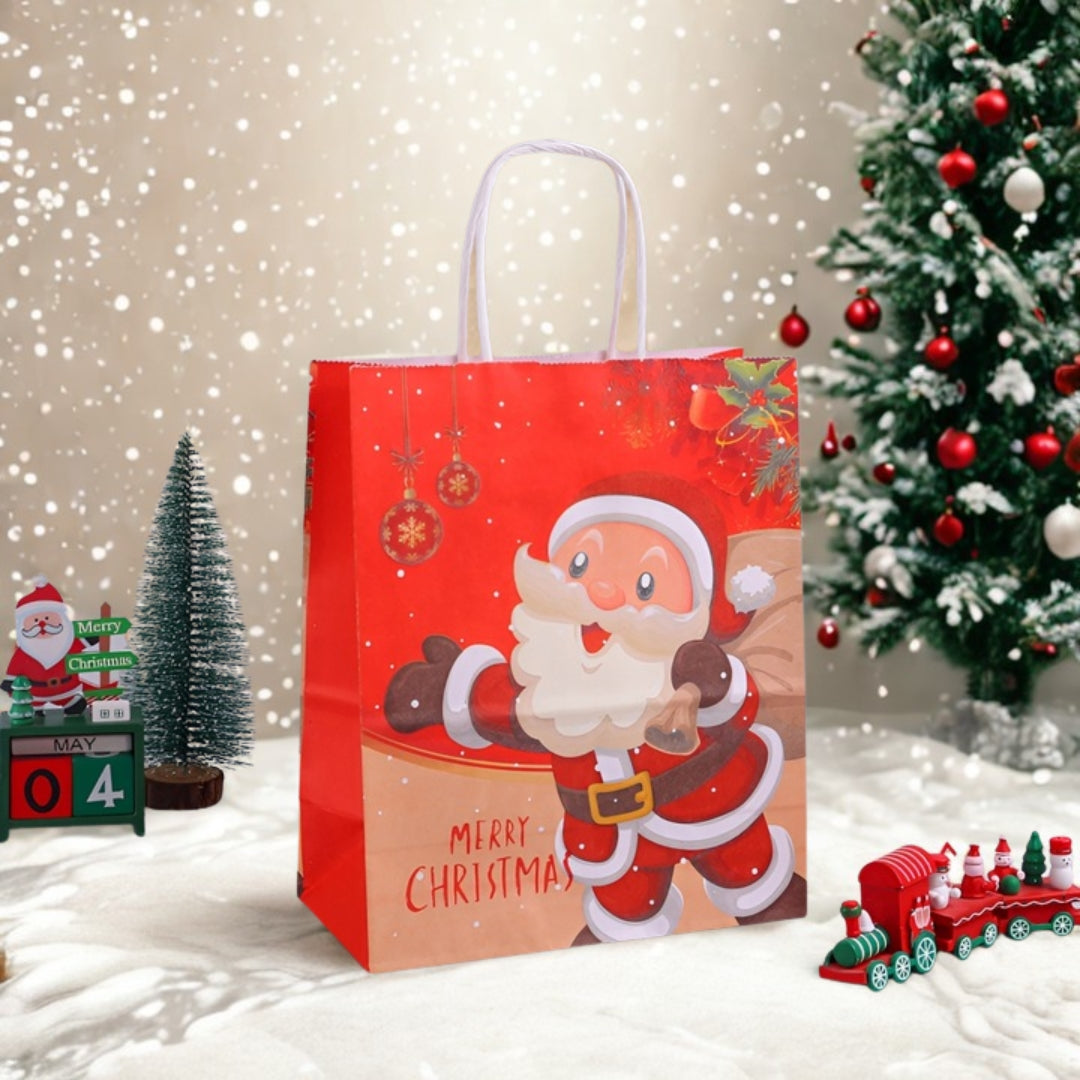 Papierowe torebki świąteczne na prezenty - 210x150x80mm - ZESTAW #6 - MAŁY ROZMIAR