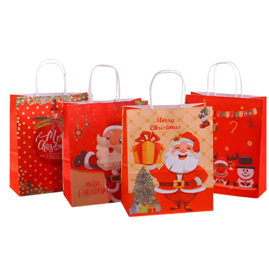 Papierowe torebki świąteczne na prezenty - 330x260x120mm - ZESTAW #6 - DUŻY ROZMIAR