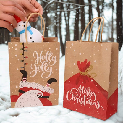 Papierowe torebki świąteczne na prezenty - 270x210x110mm - ZESTAW #7 - ŚREDNI ROZMIAR