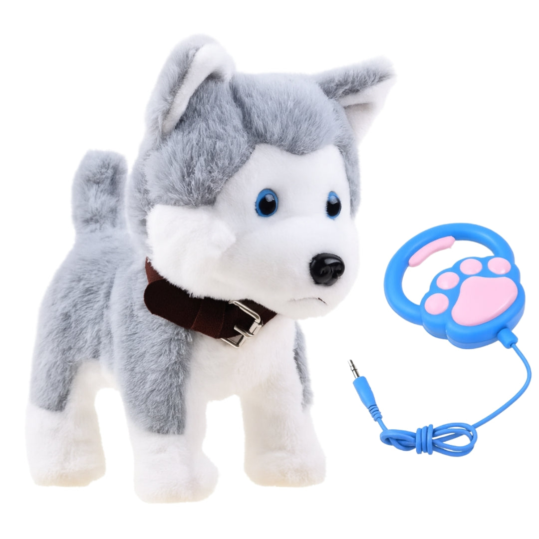 Pluszowy piesek Husky - interaktywny - chodzi, szczeka, sterowany piesek - INTERAKTYWNA ZABAWKA