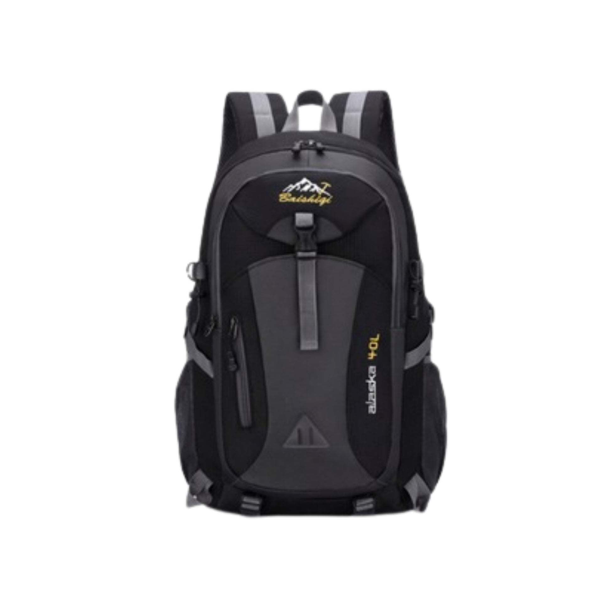 Czarny plecak turystyczny outdoor, wycieczkowy model z wieloma kieszeniami i regulacją – b2b allbag
