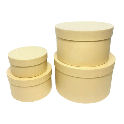Round, kraft gift boxes, souvenirs - SET OF 4