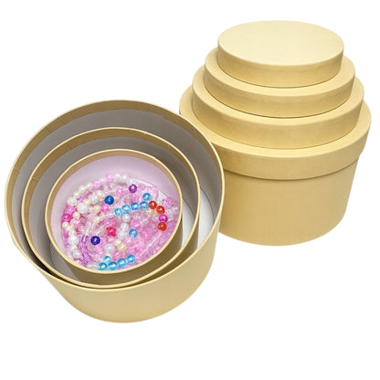 Round, kraft gift boxes, souvenirs - SET OF 4
