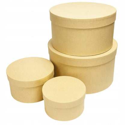 Round, kraft gift boxes, souvenirs - SET OF 4