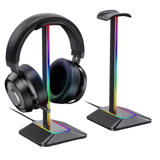 Gamingowy stojak uchwyt na słuchawki z podświetleniem RGB na biurko