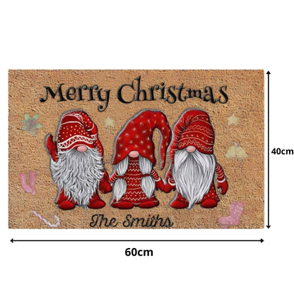Christmas doormat, shoe runner - gnomes