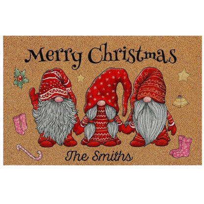 Christmas doormat, shoe runner - gnomes