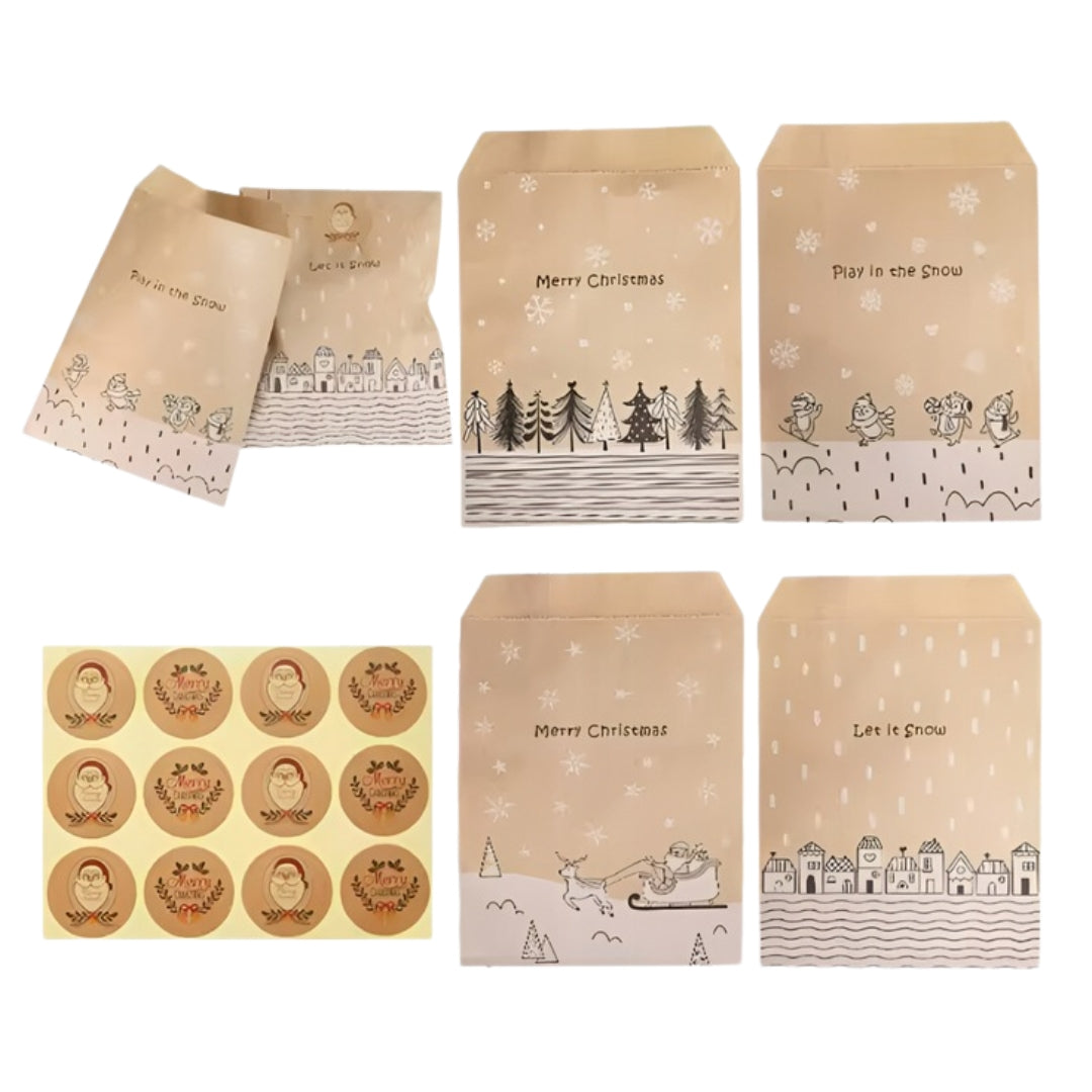 Kalendarz adwentowy, torebki świąteczne prezentowe 24szt