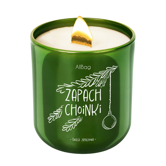 Świeca sojowa zapachowa - ZAPACH CHOINKI - świeczka zapachowa na stół świąteczny
