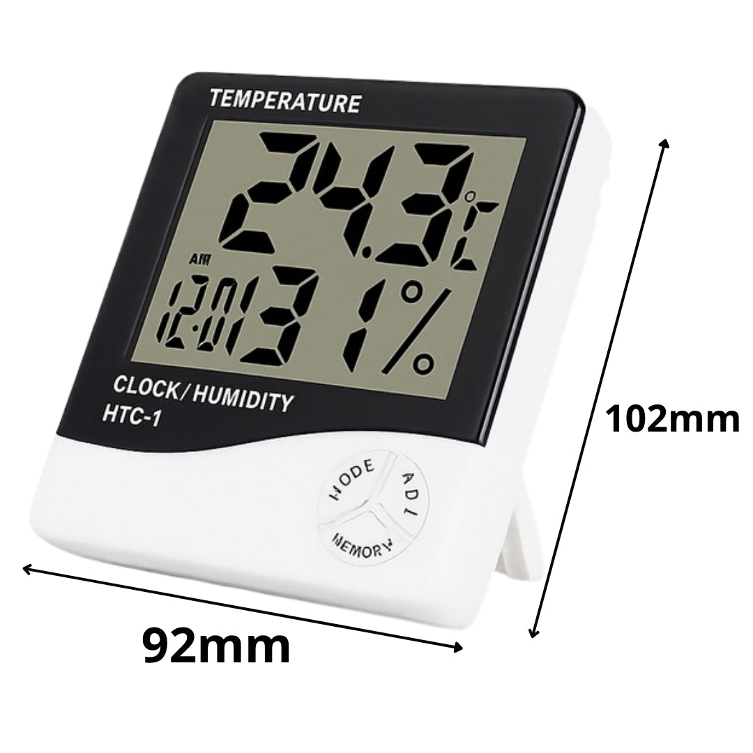Stacja pogodowa - zegar z termohigrometrem LCD - czujnik temperatury, wilgotności, zegar