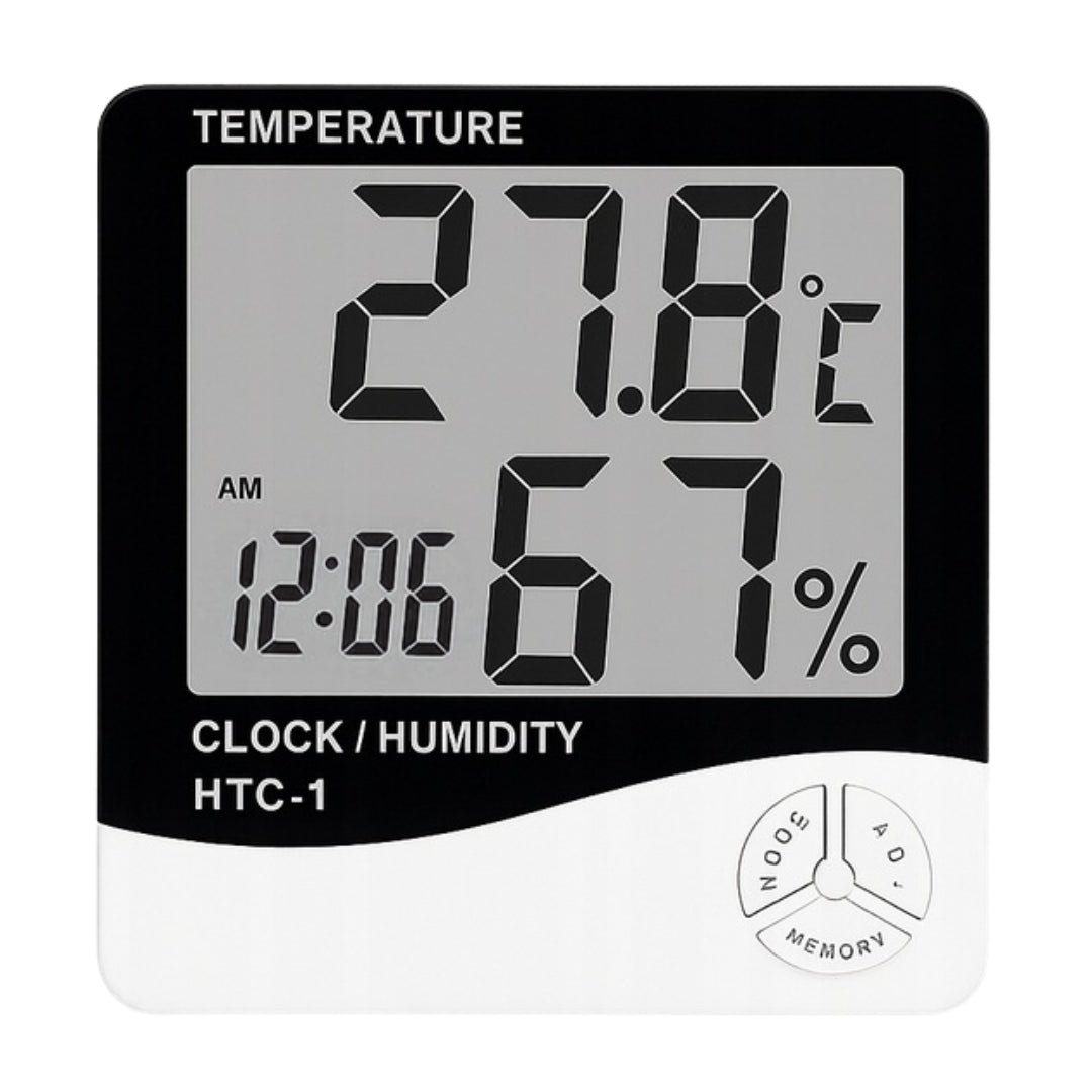 Stacja pogodowa - zegar z termohigrometrem LCD - czujnik temperatury, wilgotności, zegar