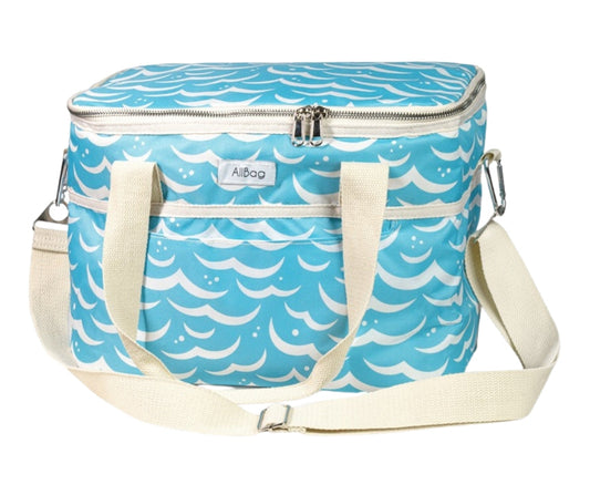 Torba termiczna na plażę z zamkiem błyskawicznym niebieska