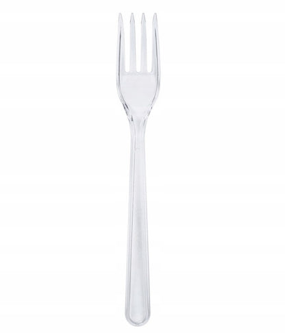 Wielorazowe widelce plastikowe grube, zestaw 50 sztuk, wytrzymałe sztućce do cateringu i imprez